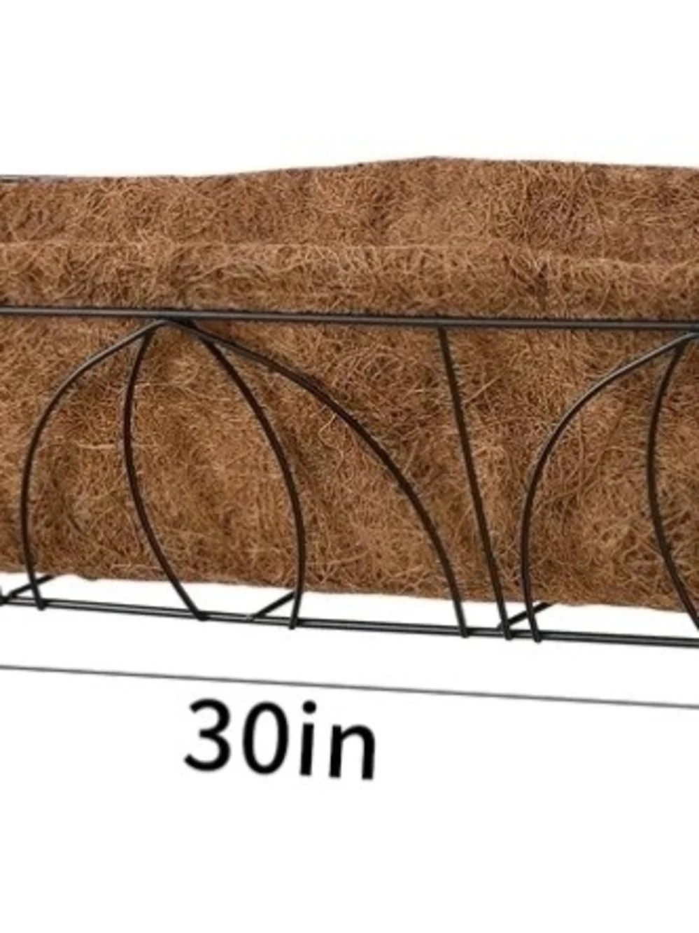 Decorative Metal Window Box Planter with Coconut Coir Liner - Brown